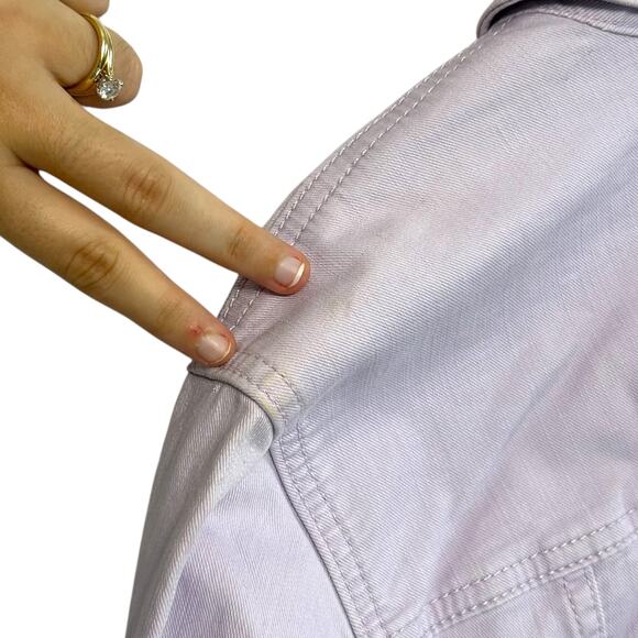 Talbots Button Front Jean Jacket NWT Women's Sz 3X Pale Purple Soft Girl Indie - Picture 6 of 6